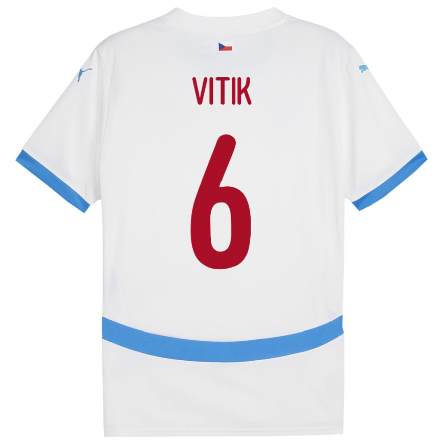 Kinder Fußball Tschechien Martin Vitík #6 Weiß Auswärtstrikot Trikot 24-26 T-Shirt Luxemburg