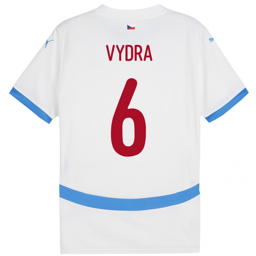 Kinder Fußball Tschechien Patrik Vydra #6 Weiß Auswärtstrikot Trikot 24-26 T-Shirt Luxemburg