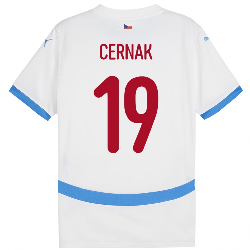 Kinder Fußball Tschechien Michal Cernak #19 Weiß Auswärtstrikot Trikot 24-26 T-Shirt Luxemburg