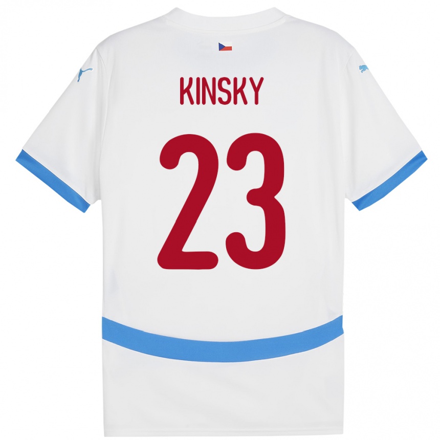 Kinder Fußball Tschechien Antonin Kinsky #23 Weiß Auswärtstrikot Trikot 24-26 T-Shirt Luxemburg