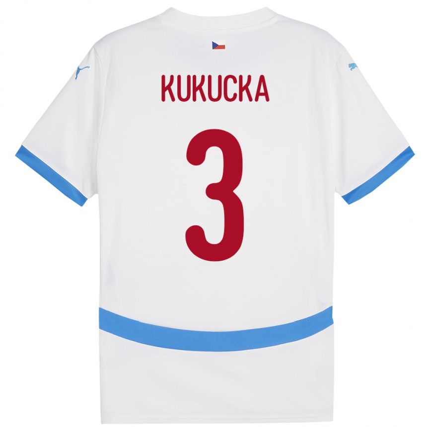 Kinder Fußball Tschechien Ondrej Kukucka #3 Weiß Auswärtstrikot Trikot 24-26 T-Shirt Luxemburg