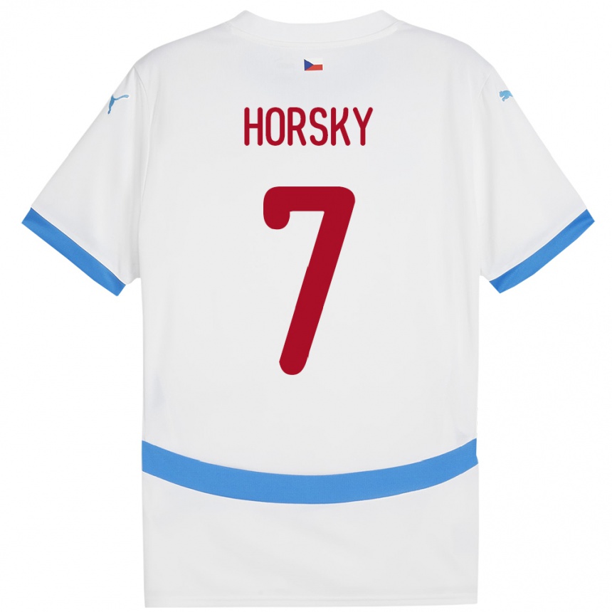 Kinder Fußball Tschechien Filip Horsky #7 Weiß Auswärtstrikot Trikot 24-26 T-Shirt Luxemburg