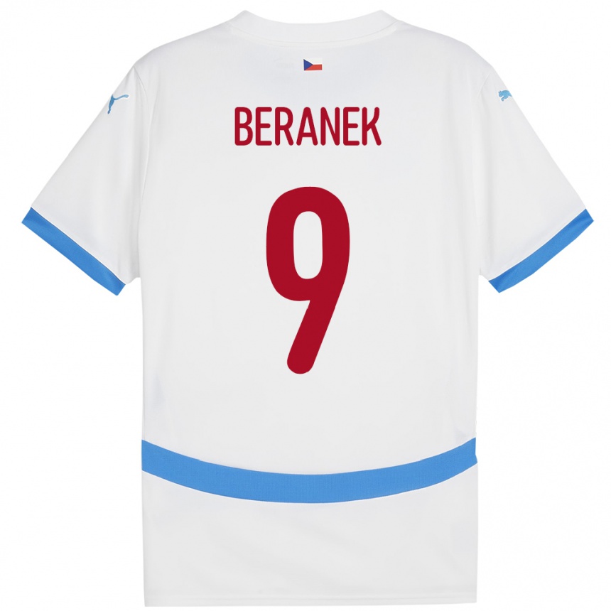 Kinder Fußball Tschechien Marek Beranek #9 Weiß Auswärtstrikot Trikot 24-26 T-Shirt Luxemburg