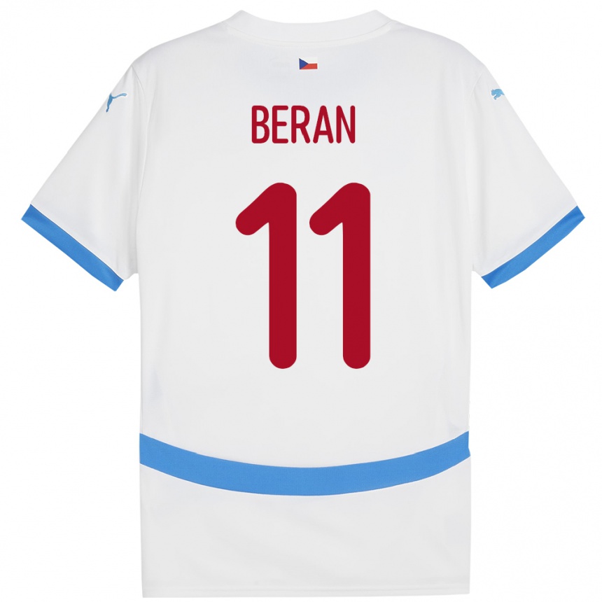 Kinder Fußball Tschechien Stepan Beran #11 Weiß Auswärtstrikot Trikot 24-26 T-Shirt Luxemburg