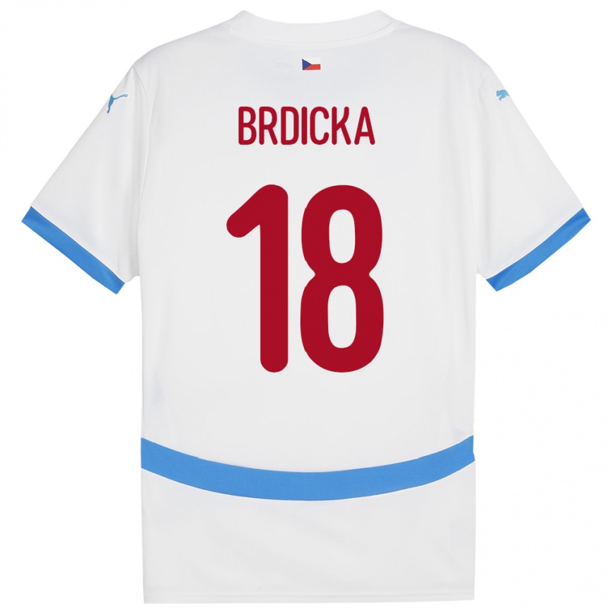 Kinder Fußball Tschechien Filip Brdicka #18 Weiß Auswärtstrikot Trikot 24-26 T-Shirt Luxemburg