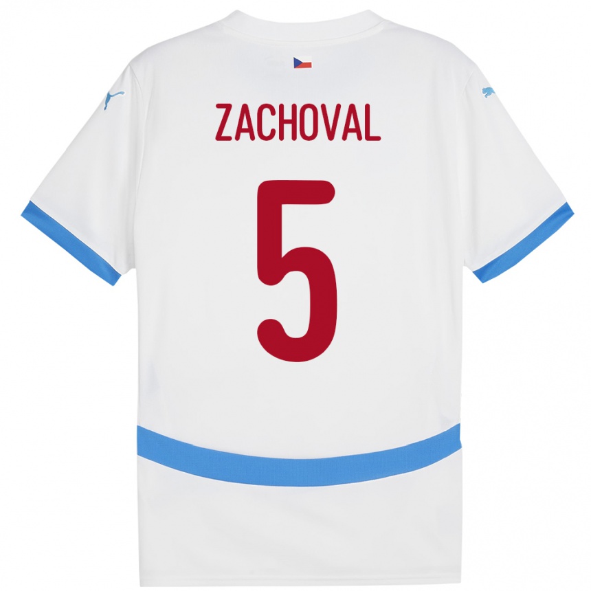 Kinder Fußball Tschechien Matej Zachoval #5 Weiß Auswärtstrikot Trikot 24-26 T-Shirt Luxemburg