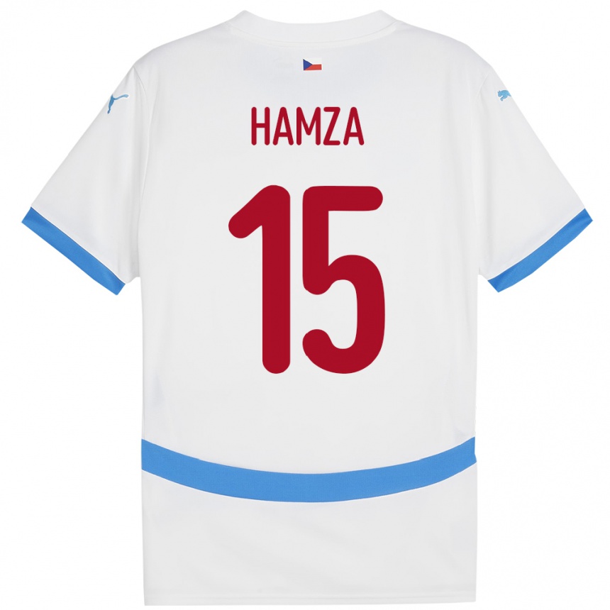 Kinder Fußball Tschechien Jiri Hamza #15 Weiß Auswärtstrikot Trikot 24-26 T-Shirt Luxemburg