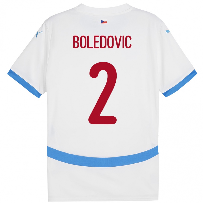 Kinder Fußball Tschechien Tobias Boledovic #2 Weiß Auswärtstrikot Trikot 24-26 T-Shirt Luxemburg