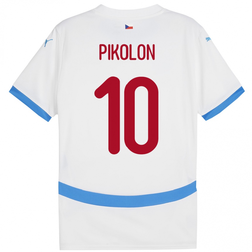 Kinder Fußball Tschechien Samuel Pikolon #10 Weiß Auswärtstrikot Trikot 24-26 T-Shirt Luxemburg