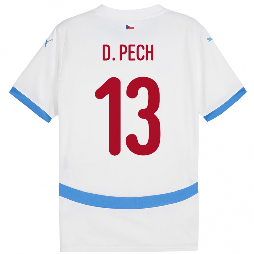 Kinder Fußball Tschechien Dominik Pech #13 Weiß Auswärtstrikot Trikot 24-26 T-Shirt Luxemburg