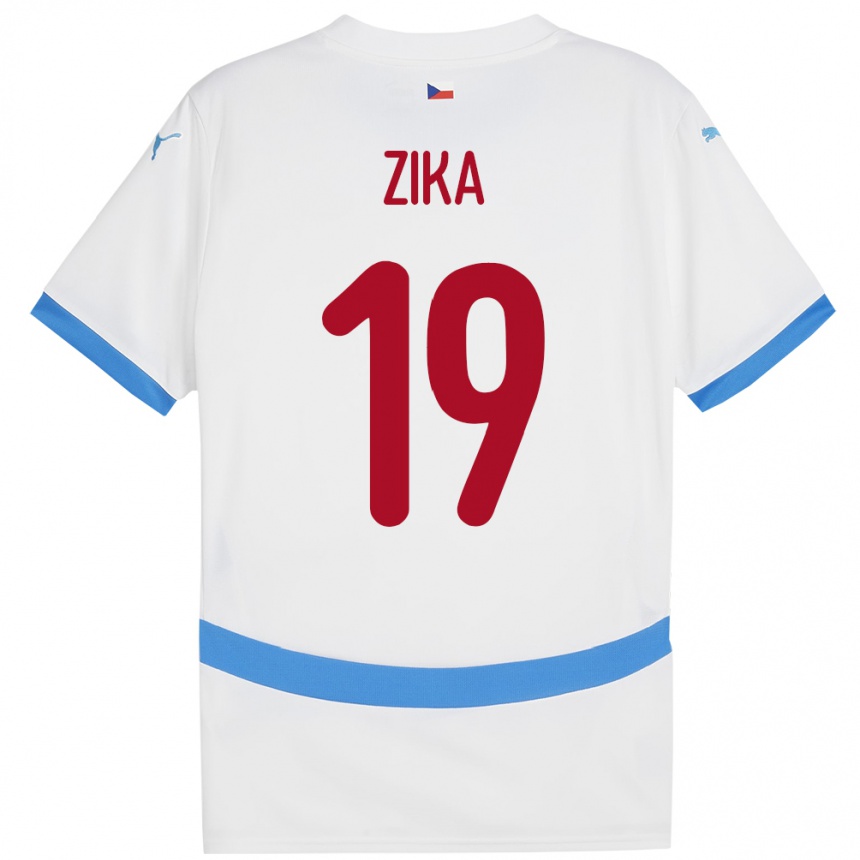 Kinder Fußball Tschechien Petr Zika #19 Weiß Auswärtstrikot Trikot 24-26 T-Shirt Luxemburg