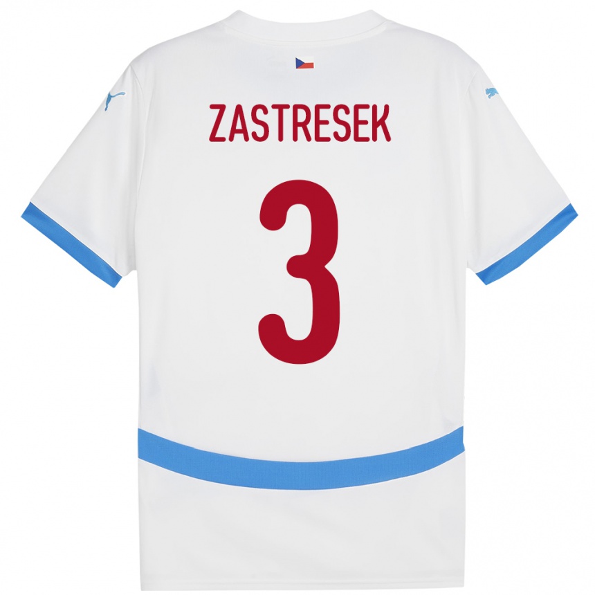 Kinder Fußball Tschechien Matous Zastresek #3 Weiß Auswärtstrikot Trikot 24-26 T-Shirt Luxemburg