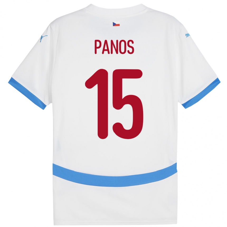 Kinder Fußball Tschechien Jiri Panos #15 Weiß Auswärtstrikot Trikot 24-26 T-Shirt Luxemburg