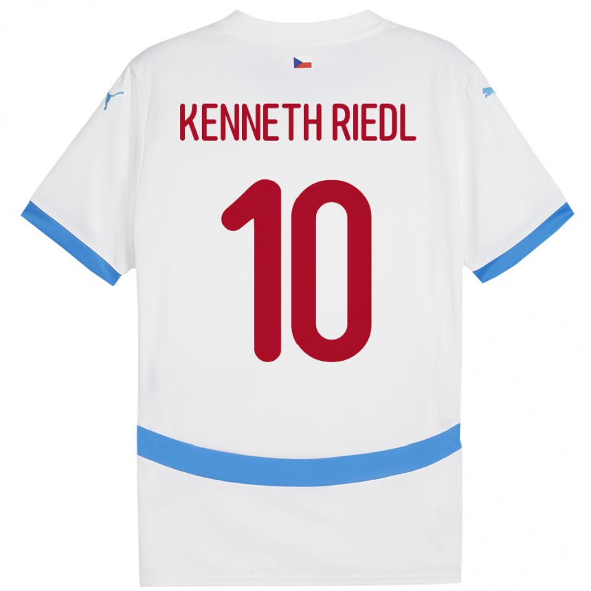 Kinder Fußball Tschechien Victor Kenneth Riedl #10 Weiß Auswärtstrikot Trikot 24-26 T-Shirt Luxemburg