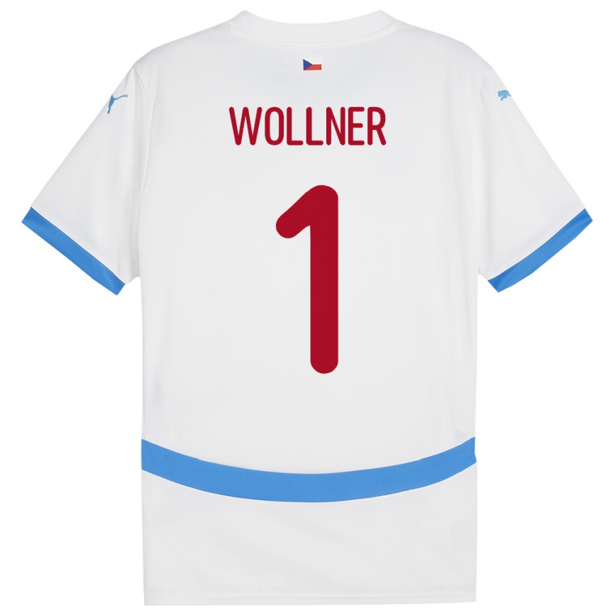 Kinder Fußball Tschechien Vojtech Wollner #1 Weiß Auswärtstrikot Trikot 24-26 T-Shirt Luxemburg