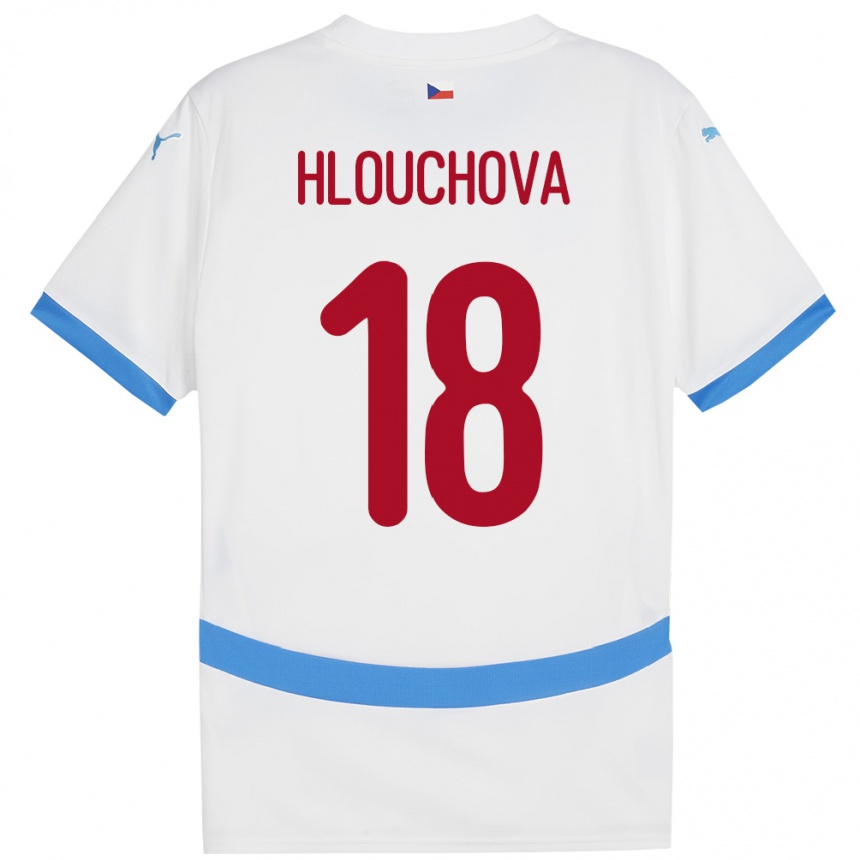 Kinder Fußball Tschechien Radka Hlouchová #18 Weiß Auswärtstrikot Trikot 24-26 T-Shirt Luxemburg