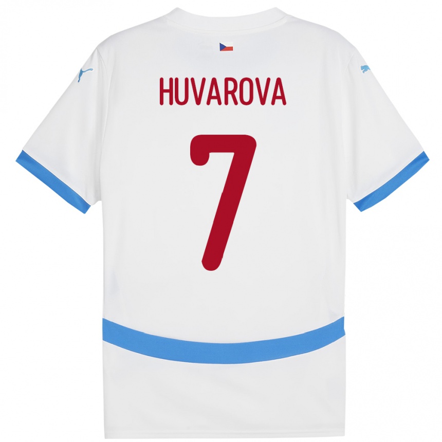 Kinder Fußball Tschechien Dominika Huvarová #7 Weiß Auswärtstrikot Trikot 24-26 T-Shirt Luxemburg