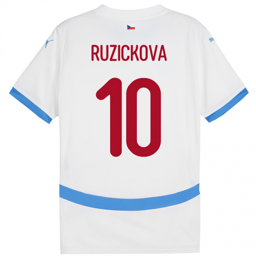 Kinder Fußball Tschechien Kristýna Růžičková #10 Weiß Auswärtstrikot Trikot 24-26 T-Shirt Luxemburg