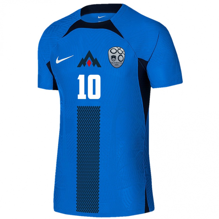 Kinder Fußball Slowenien Sven Sunta #10 Blau Auswärtstrikot Trikot 24-26 T-Shirt Luxemburg