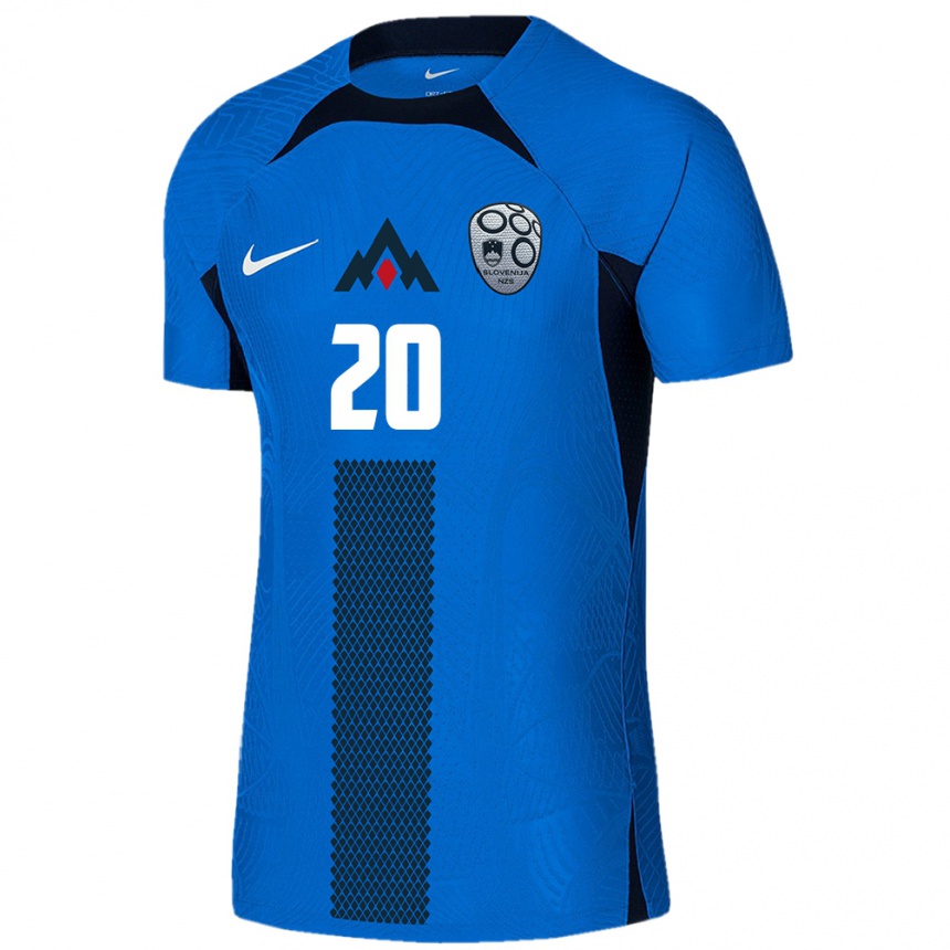 Kinder Fußball Slowenien Arman Durmisi #20 Blau Auswärtstrikot Trikot 24-26 T-Shirt Luxemburg