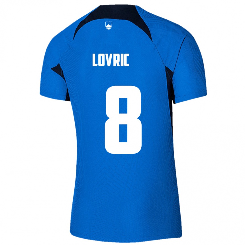 Kinder Fußball Slowenien Sandi Lovric #8 Blau Auswärtstrikot Trikot 24-26 T-Shirt Luxemburg