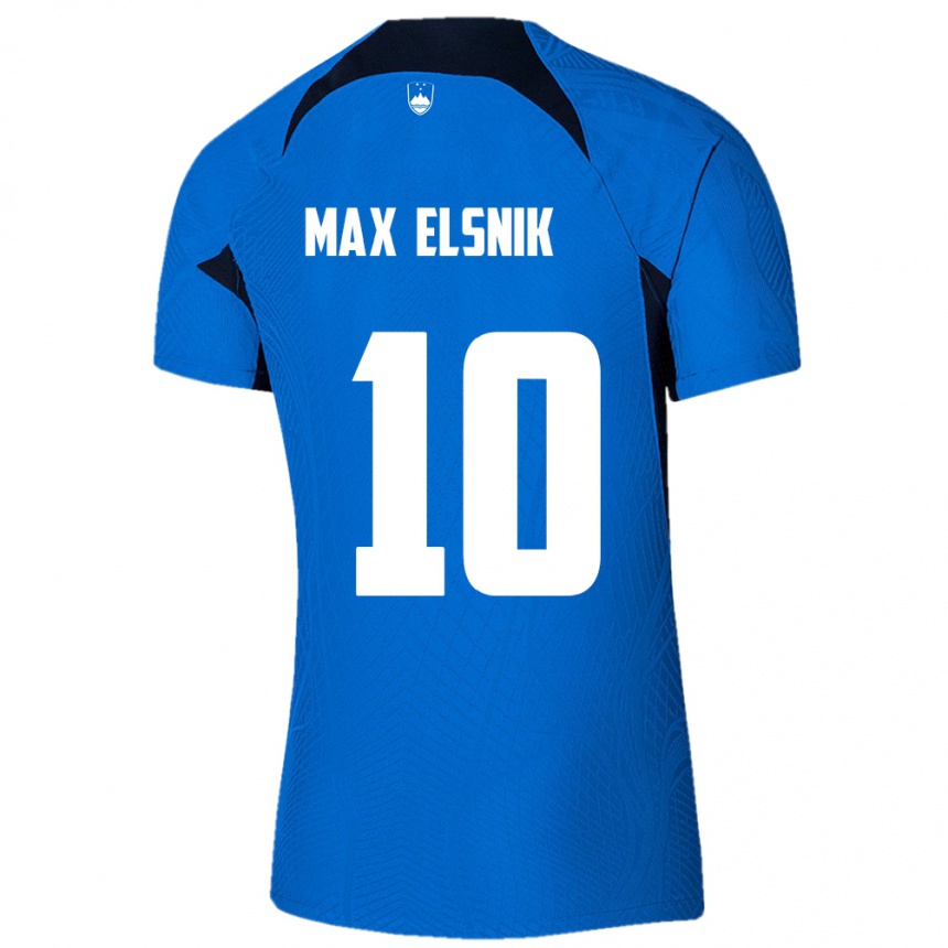 Kinder Fußball Slowenien Timi Max Elsnik #10 Blau Auswärtstrikot Trikot 24-26 T-Shirt Luxemburg