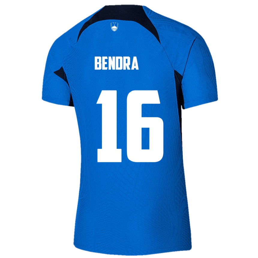 Kinder Fußball Slowenien Kristjan Bendra #16 Blau Auswärtstrikot Trikot 24-26 T-Shirt Luxemburg