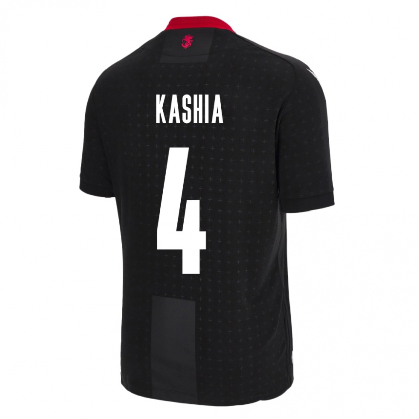 Kinder Fußball Georgien Guram Kashia #4 Schwarz Auswärtstrikot Trikot 24-26 T-Shirt Luxemburg