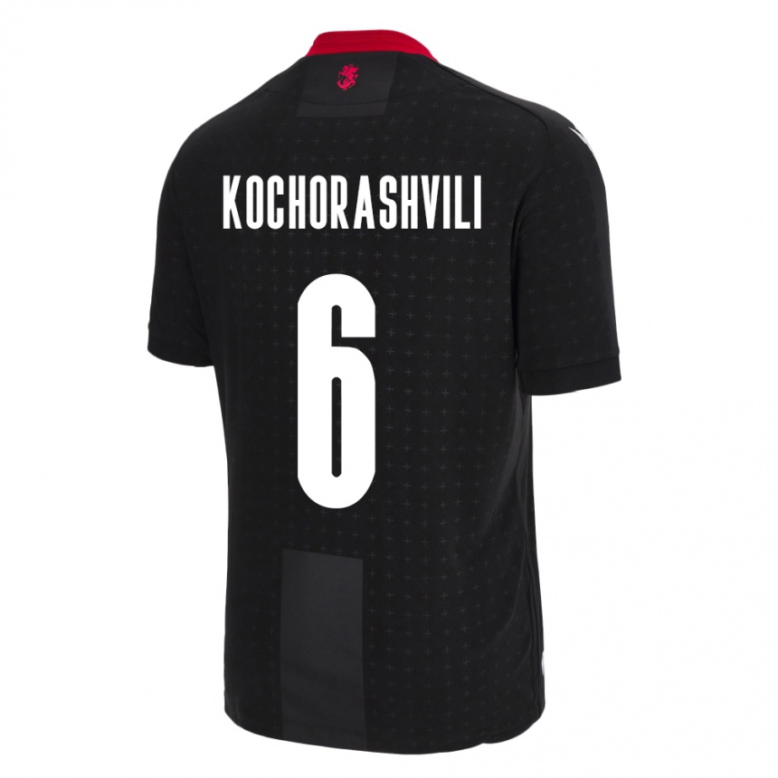 Kinder Fußball Georgien Giorgi Kochorashvili #6 Schwarz Auswärtstrikot Trikot 24-26 T-Shirt Luxemburg