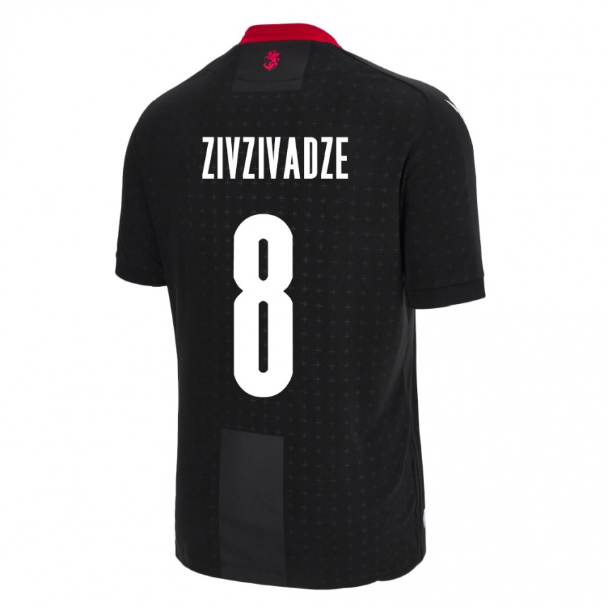 Kinder Fußball Georgien Budu Zivzivadze #8 Schwarz Auswärtstrikot Trikot 24-26 T-Shirt Luxemburg