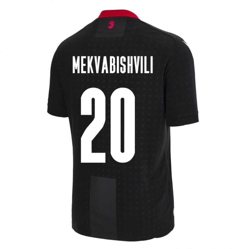 Kinder Fußball Georgien Anzor Mekvabishvili #20 Schwarz Auswärtstrikot Trikot 24-26 T-Shirt Luxemburg