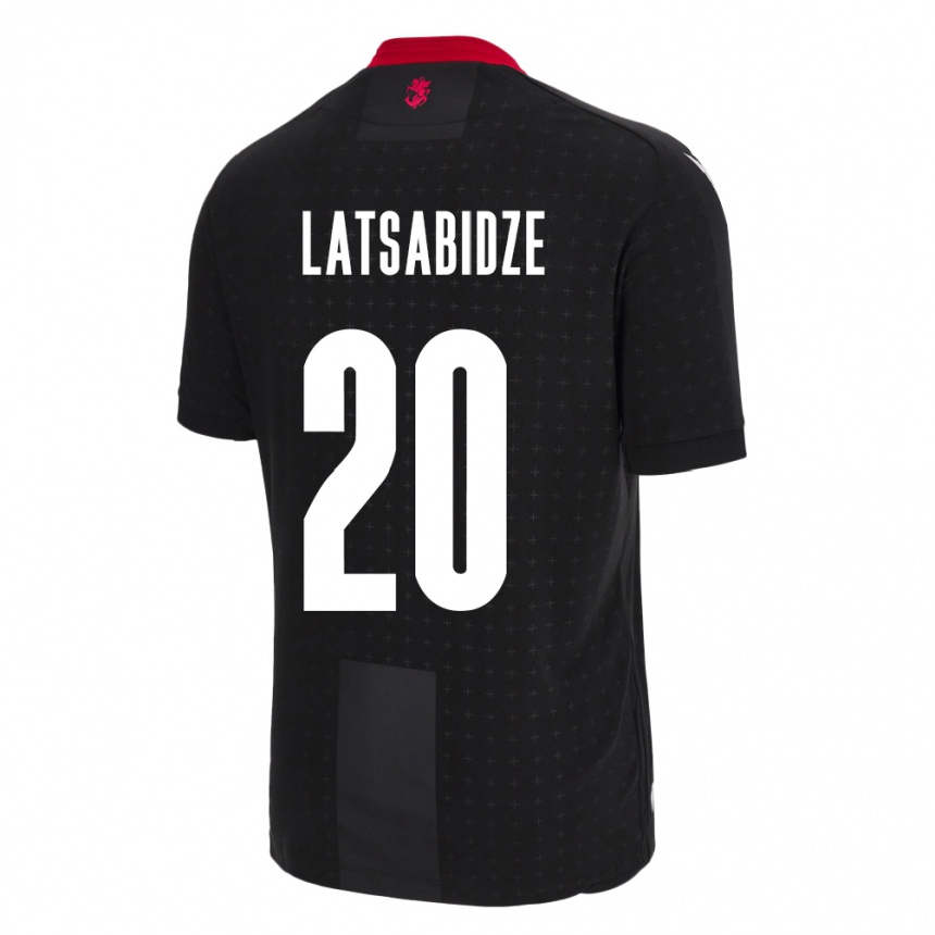 Kinder Fußball Georgien Luka Latsabidze #20 Schwarz Auswärtstrikot Trikot 24-26 T-Shirt Luxemburg