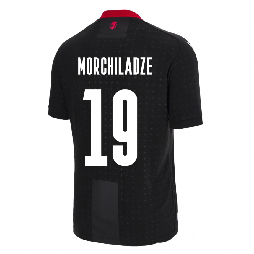 Kinder Fußball Georgien Tornike Morchiladze #19 Schwarz Auswärtstrikot Trikot 24-26 T-Shirt Luxemburg