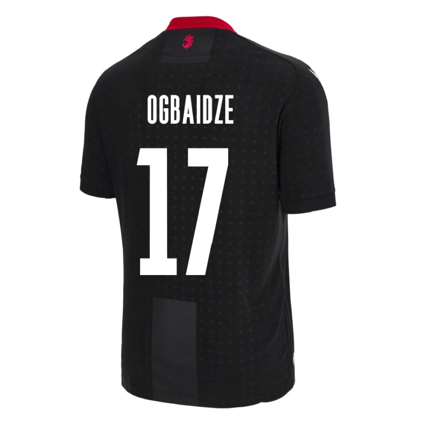 Kinder Fußball Georgien Shalva Ogbaidze #17 Schwarz Auswärtstrikot Trikot 24-26 T-Shirt Luxemburg