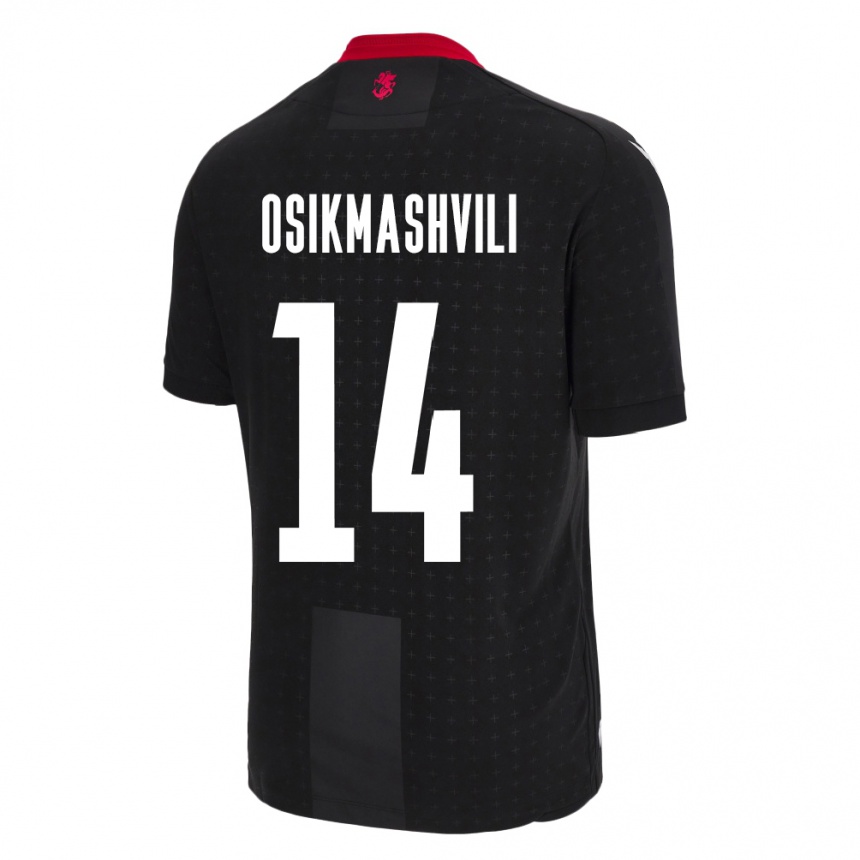 Kinder Fußball Georgien Levan Osikmashvili #14 Schwarz Auswärtstrikot Trikot 24-26 T-Shirt Luxemburg