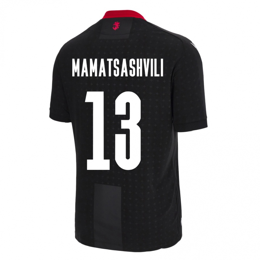 Kinder Fußball Georgien Saba Mamatsashvili #13 Schwarz Auswärtstrikot Trikot 24-26 T-Shirt Luxemburg