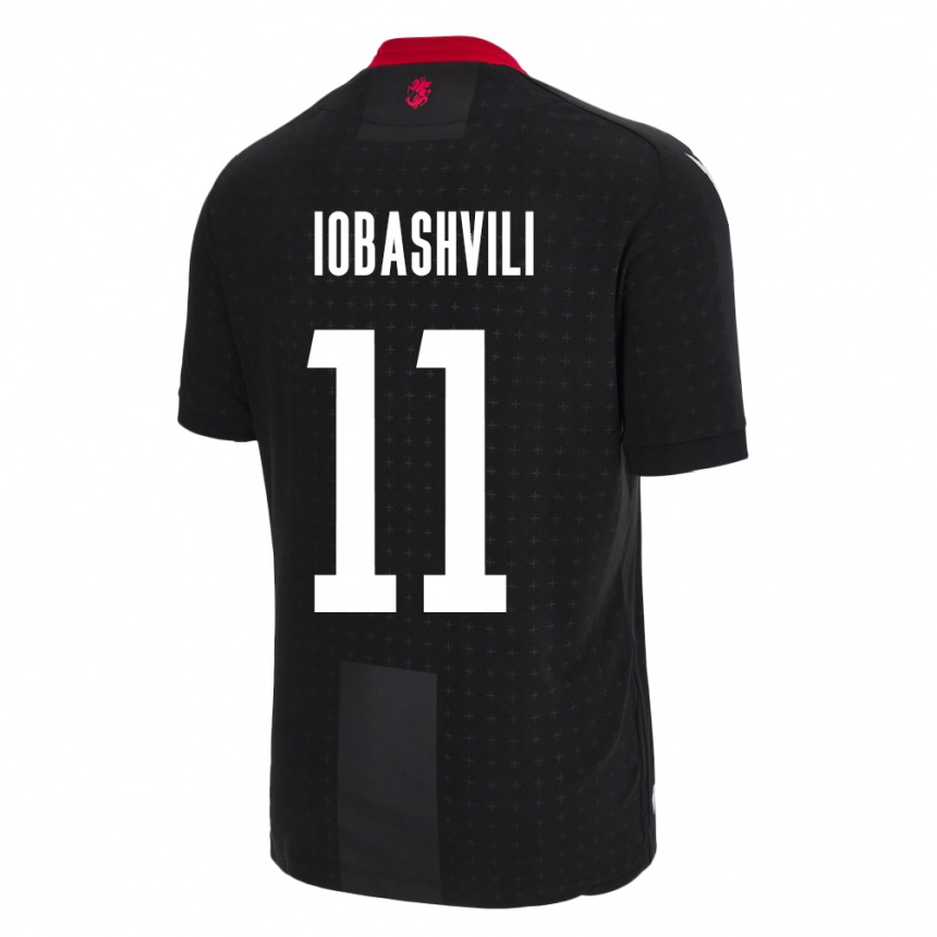 Kinder Fußball Georgien Jaduli Iobashvili #11 Schwarz Auswärtstrikot Trikot 24-26 T-Shirt Luxemburg