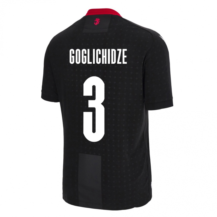 Kinder Fußball Georgien Saba Goglichidze #3 Schwarz Auswärtstrikot Trikot 24-26 T-Shirt Luxemburg