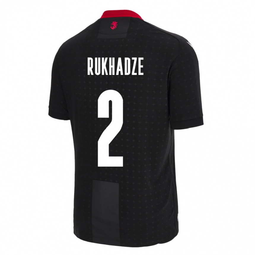 Kinder Fußball Georgien Zurab Rukhadze #2 Schwarz Auswärtstrikot Trikot 24-26 T-Shirt Luxemburg