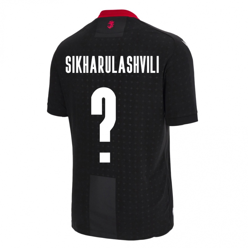 Kinder Fußball Georgien Nika Sikharulashvili #0 Schwarz Auswärtstrikot Trikot 24-26 T-Shirt Luxemburg