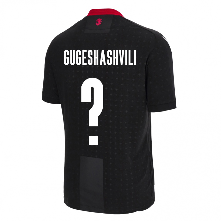 Kinder Fußball Georgien Zaza Gugeshashvili #0 Schwarz Auswärtstrikot Trikot 24-26 T-Shirt Luxemburg