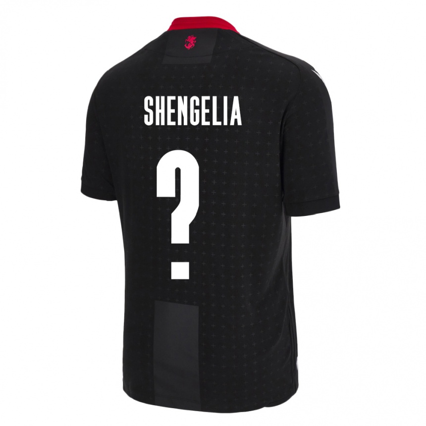 Kinder Fußball Georgien Luka Shengelia #0 Schwarz Auswärtstrikot Trikot 24-26 T-Shirt Luxemburg