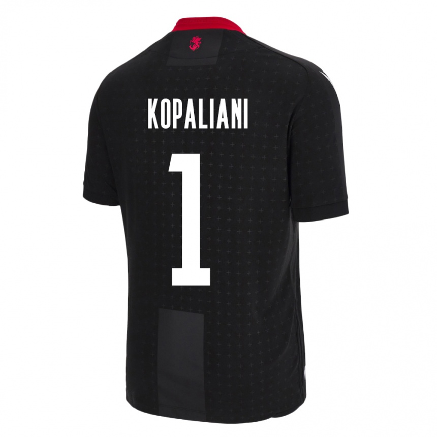 Kinder Fußball Georgien Soso Kopaliani #1 Schwarz Auswärtstrikot Trikot 24-26 T-Shirt Luxemburg