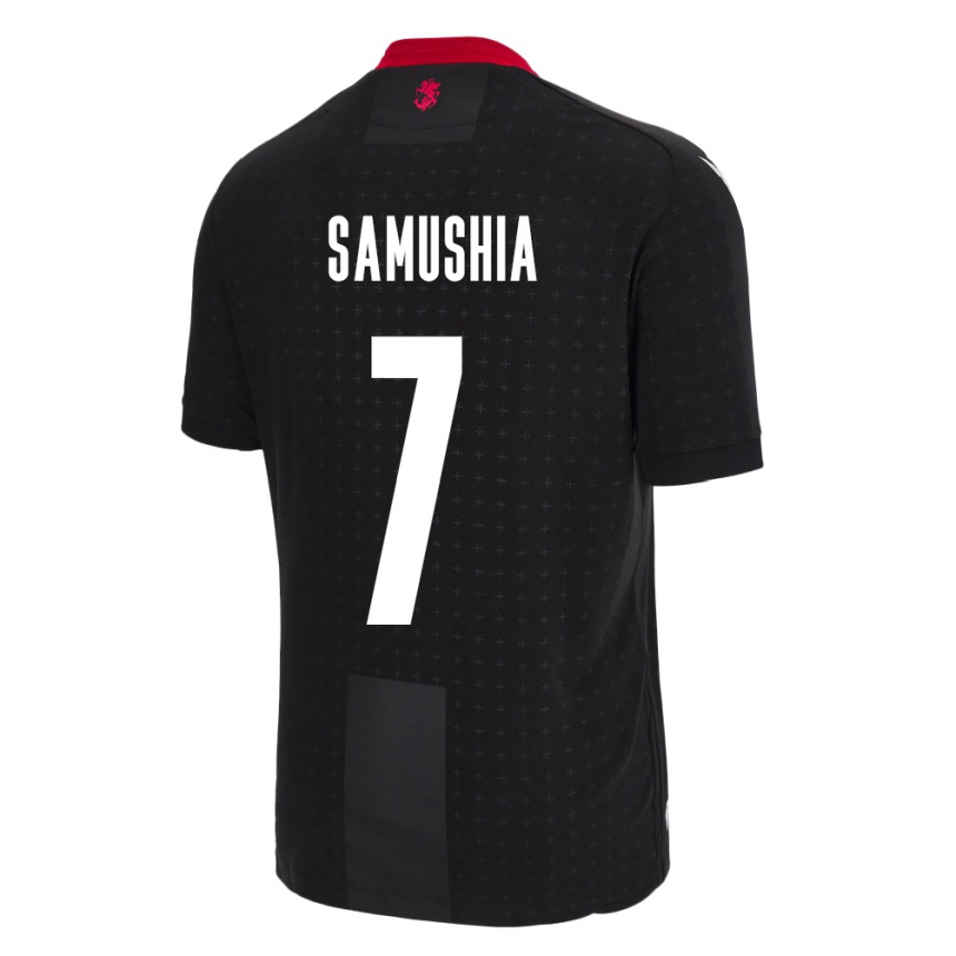 Kinder Fußball Georgien Saba Samushia #7 Schwarz Auswärtstrikot Trikot 24-26 T-Shirt Luxemburg