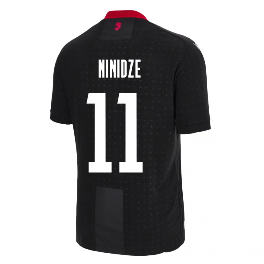 Kinder Fußball Georgien Nikoloz Ninidze #11 Schwarz Auswärtstrikot Trikot 24-26 T-Shirt Luxemburg