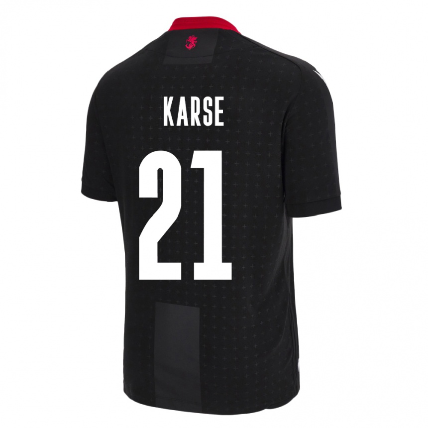 Kinder Fußball Georgien Karse #21 Schwarz Auswärtstrikot Trikot 24-26 T-Shirt Luxemburg