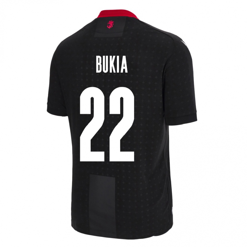 Kinder Fußball Georgien Davit Bukia #22 Schwarz Auswärtstrikot Trikot 24-26 T-Shirt Luxemburg