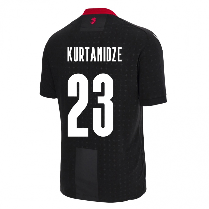 Kinder Fußball Georgien Revaz Kurtanidze #23 Schwarz Auswärtstrikot Trikot 24-26 T-Shirt Luxemburg