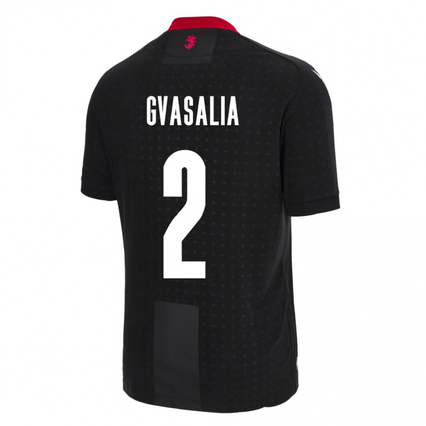 Kinder Fußball Georgien Giorgi Gvasalia #2 Schwarz Auswärtstrikot Trikot 24-26 T-Shirt Luxemburg