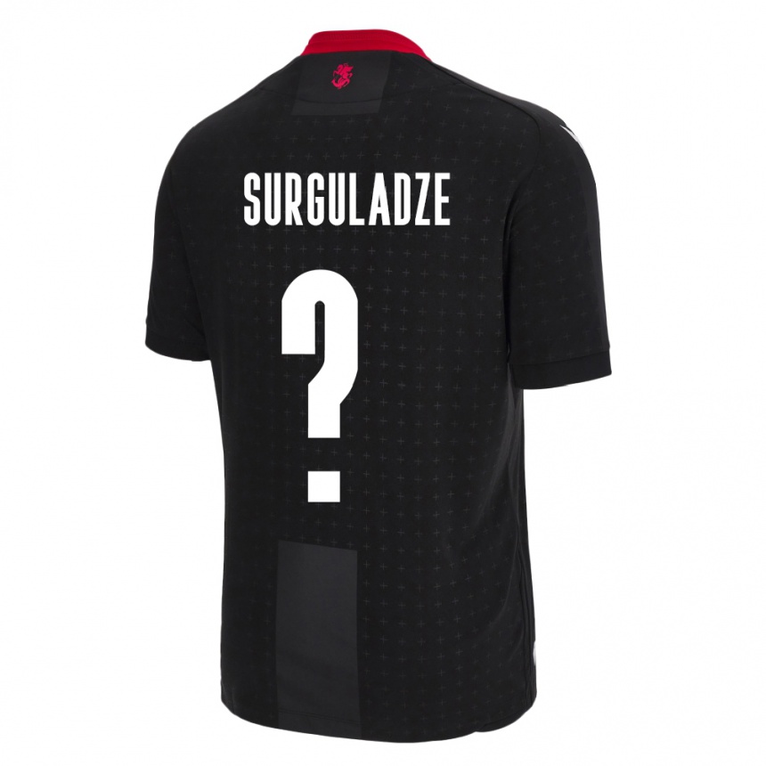 Kinder Fußball Georgien Nikolozi Surguladze #0 Schwarz Auswärtstrikot Trikot 24-26 T-Shirt Luxemburg